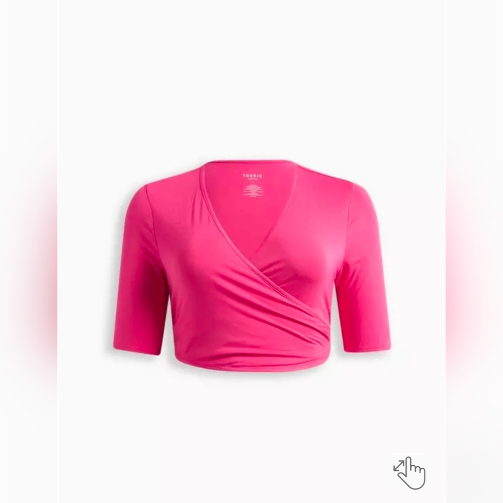 Torrid Super Soft Jersey Crop Wrap Long Sleeve Active Tee